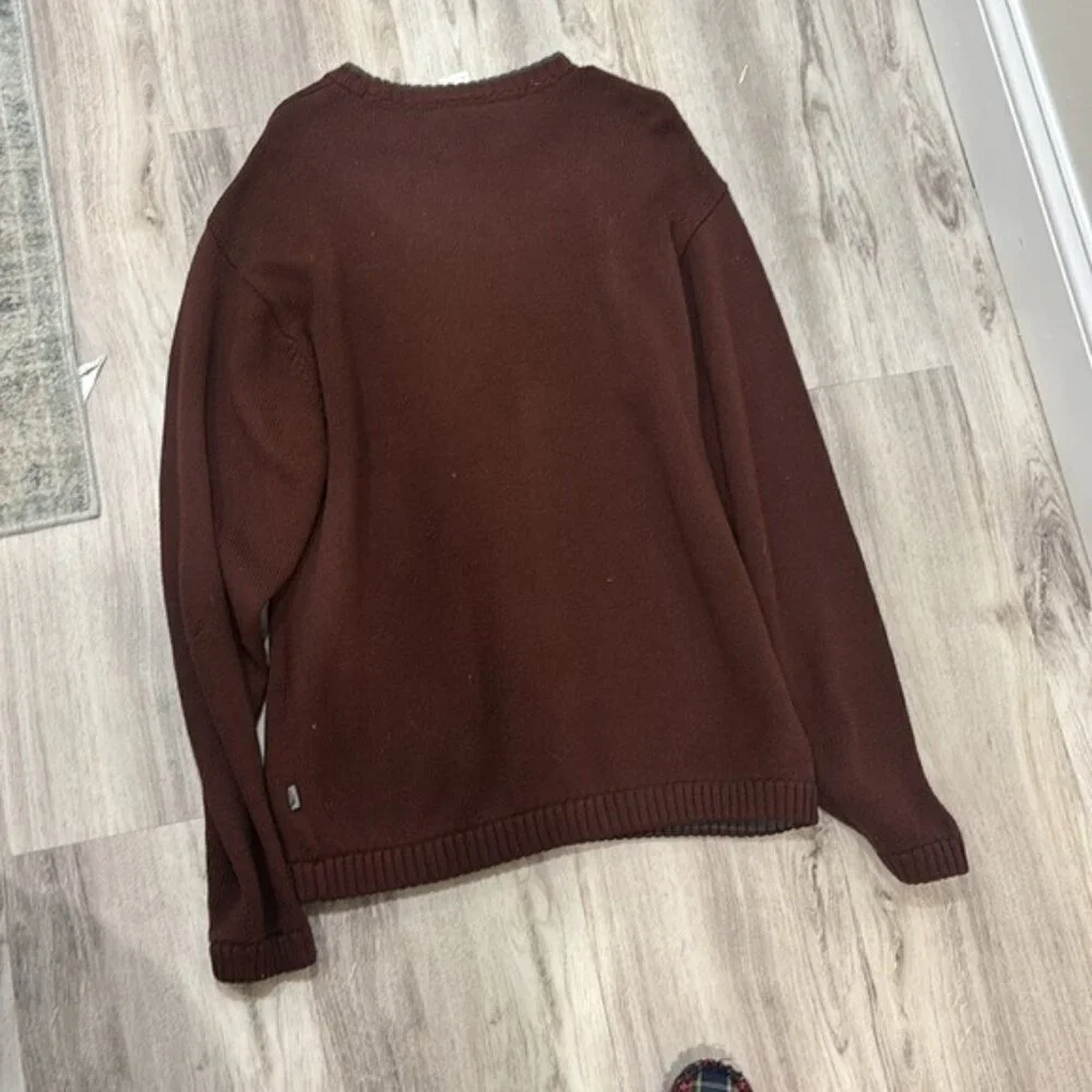 The North Face Men's Dark Brown Crewneck Sweater wool blend size medium